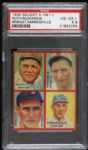 1935 Babe Ruth Marty McManus Ed Brandt Rabbit Maranville Boston Braves Goudey 4-in-1 Trading Card (PSA 4.5 VG-EX+) 