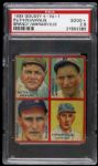 1935 Babe Ruth Marty McManus Ed Brandt Rabbit Maranville Boston Braves Goudey 4-in-1 Trading Card (PSA 2.5 Good+) 
