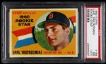 1960 Carl Yastrzemski Boston Red Sox Topps #148 Rookie Star Trading Card (PSA 7(ST) NM)
