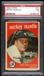 1959 Mickey Mantle New York Yankees Topps #10 Trading Card (PSA 7 NM)