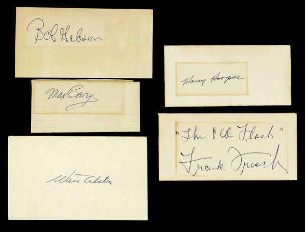 1920s-70s Signed Hall of Fame Cuts Index Cards - Lot of 9 w/ Frisch, Durocher, Alston, Gibson (JSA)