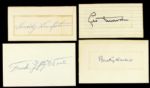 1920's-70's Signed Hall of Fame Cuts Index Cards - Lot of 9 w/ Frisch, Durocher, Alston, Gibson (JSA)