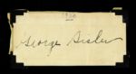 1930 George Sisler Signed Cut St. Louis Browns HOF 2" x 4" (JSA)