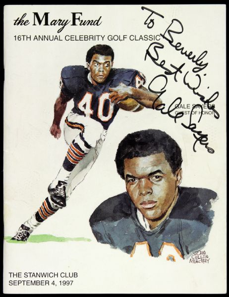 1970s-90s Signed Multi-Sport Lot of Six - Gale Sayers O.J. Simpson Floyd Patterson (JSA)