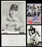 1970s-90s Baseball Football Basketball Memorabilia Collection - Lot of 1,200+ w/ Dan Marino, Warren Spahn & Willie Wood Signatures; Star Player Trading Cards and More