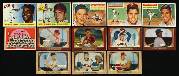 1953-62 Topps Bowman Baseball Cards - Lot of 48 Aaron Banks Koufax Robinson Ruth Kaline