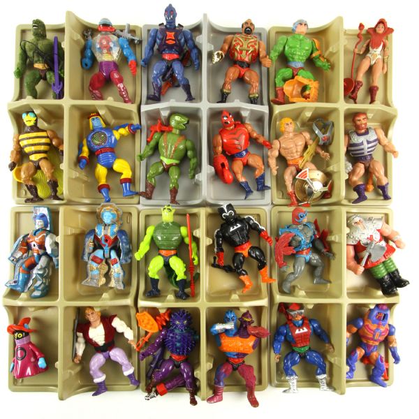 1983-85 He Man Masters of the Universe Lot Includes Action Figures Vehicles Collectors Cases Battle Cats (100+ Pieces) 