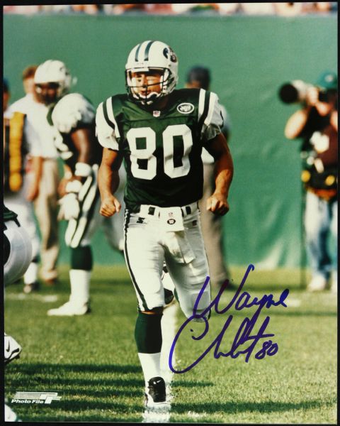 1995-2005 Wayne Chrebet New York Jets Signed Photo (JSA)