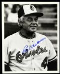 1968-2013 Earl Weaver Signed Baltimore Orioles Black and White Photo HOF 8" x 10" (JSA) 
