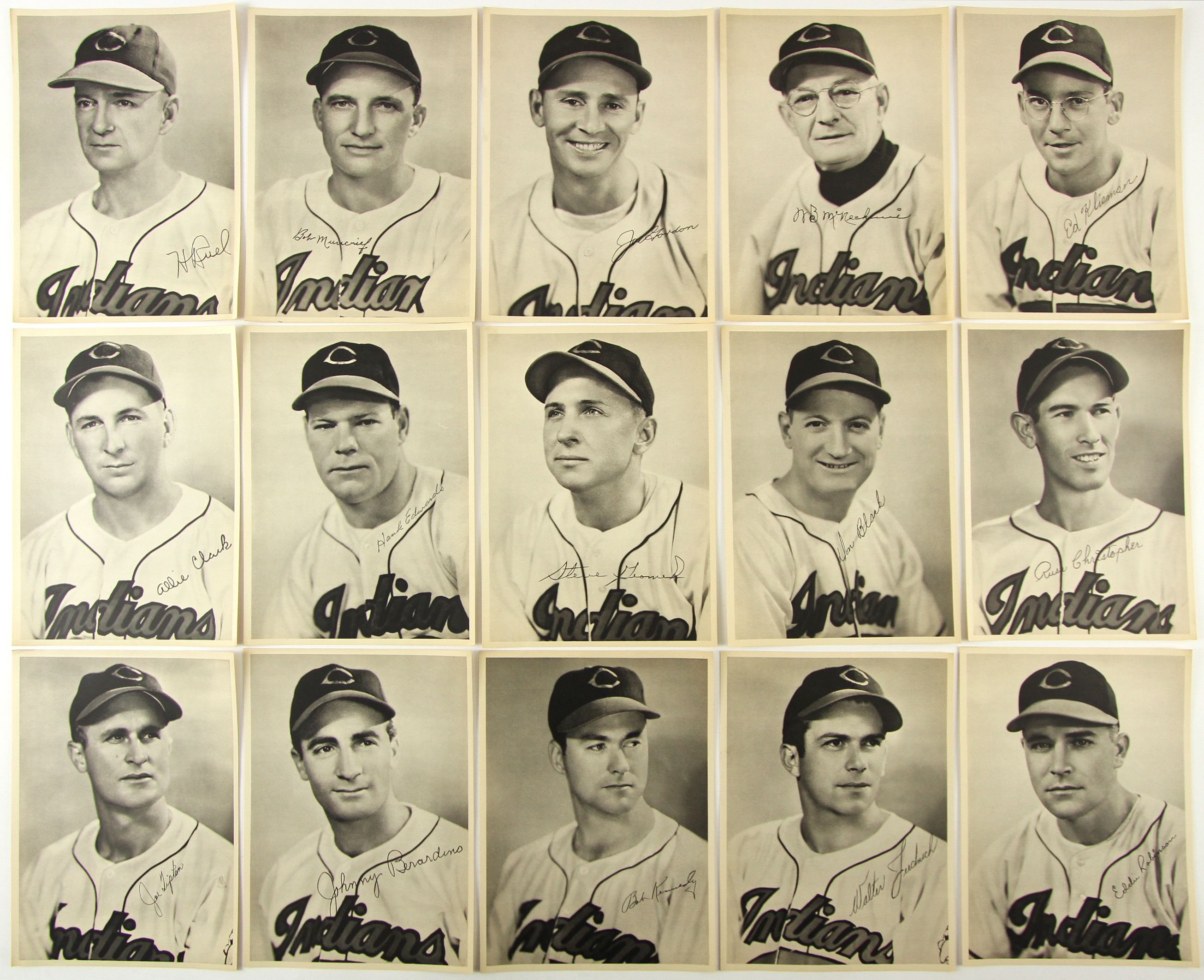 Lot Detail - 1948-49 Cleveland Indians Facsimile Signed Team Photo ...