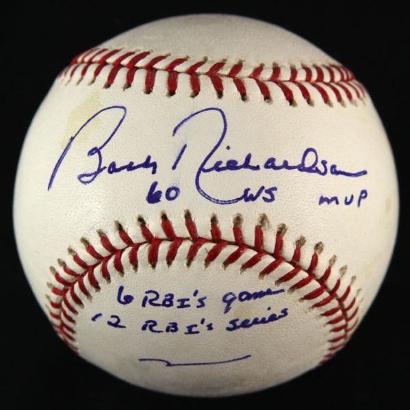 2000s Bobby Richardson New York Yankees Single Signed & Inscribed OML Selig Baseball (JSA)