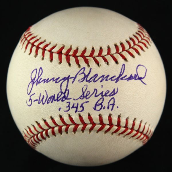 1994-2000 Johnny Blanchard New York Yankees Single Signed OAL Budig Baseball (JSA)