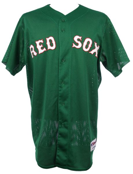2005 Edgar Renteria Boston Red Sox Game Worn St. Patricks Day Green Jersey (MEARS LOA)
