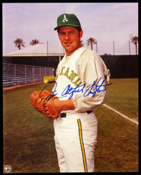 1990s Jim "Catfish" Hunter Oakland Athletics Signed 8" x 10" Color Photo (JSA)