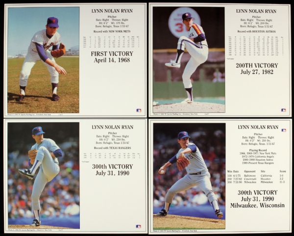 1989-93 Stan Musial Nolan Ryan Whitey Ford 8" x 10" Photo Collection - Lot of 13