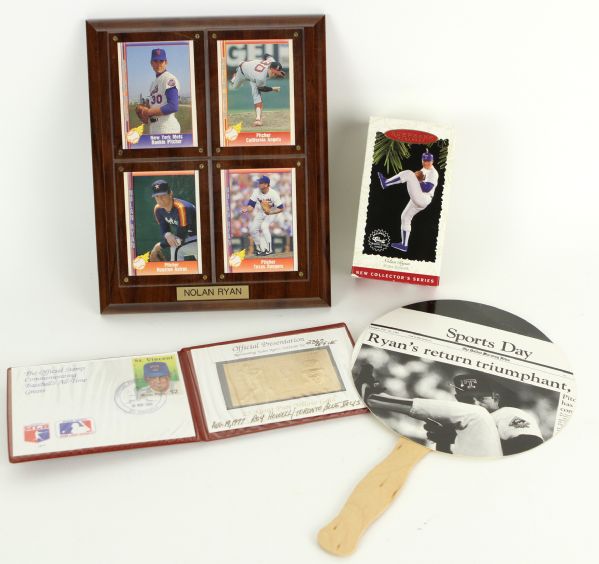 1989-96 Nolan Ryan Mets/Angels/Astros/Rangers Memorabilia Colleciton - Lot of 5