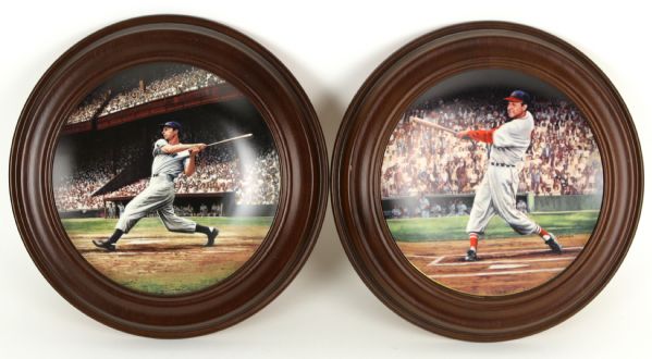 1993 Ty Cobb Joe DiMaggio Cy Young Stan Musial Bradford Exchange/Delphi Plate Collection - Lot of 4
