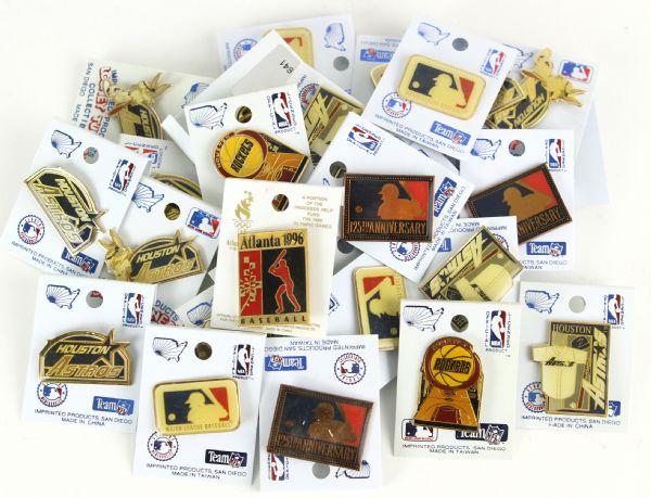 1990s Houston Astros Houston Rockets Baseball Pin Collection (Lot of 27)