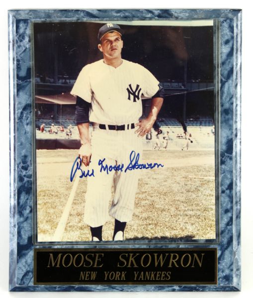 1990s Bill "Moose" Skowron New York Yankees Signed 11" x 13" Display (JSA)