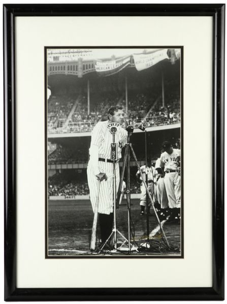 1948 Babe Ruth New York Yankees Last Appearance at Yankee Stadium 17" x 24" Framed Photo