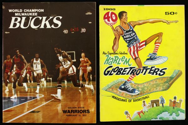 1966-72 Harlem Globetrotter Milwaukee Bucks Program Photo Collection (Lot of 8)