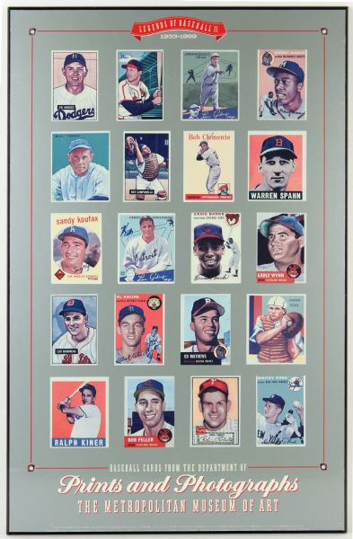 1990s Metropolitan Museum of Art Legends of Baseball 22" x 35" Broadside