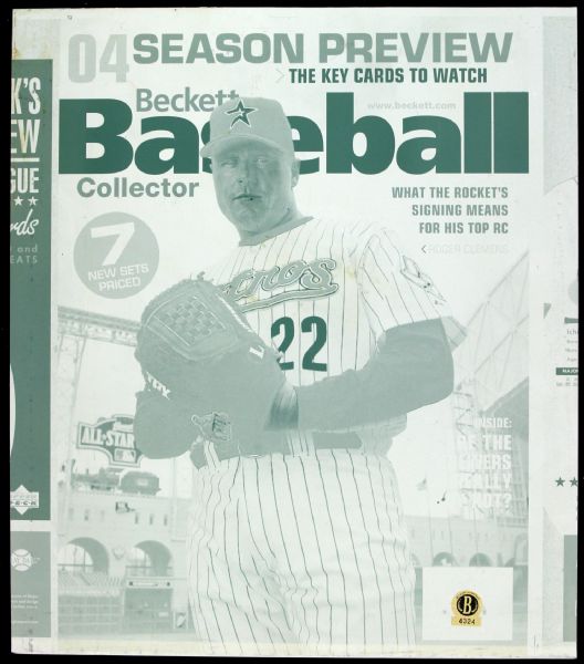 2004 Roger Clemens Beckett Baseball Collector Season Preview Negative Printing Plate