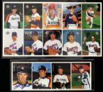 1990-94 Nolan Ryan Jeff Bagwell Mother's Cookies Uncut Trading Card Sheets - Lot of 6 w/ Bagwell Signed (MEARS LOA)