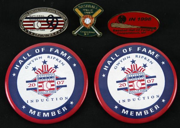 1998-2007 Baseball Hall of Fame & Museum Cooperstown New York Pin/Button Collection - Lot of 5