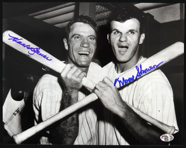 1990s Moose Skowron Hank Bauer New York Yankees Signed 8" x 10" Photo (JSA)