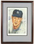 1980s Whitey Ford New York Yankees Signed 13" x 17" Framed Lithograph (JSA) 726/2000