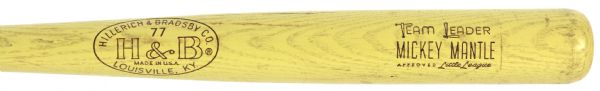 1960s Mickey Mantle New York Yankees 30" H&B Louisville Slugger Team Leader Little League Bat