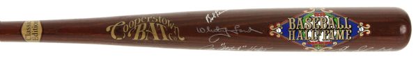 1987 circa Whitey Ford Catfish Hunter Enos Slaughter Bob Lemon Signed Cooperstown Bat Co. Commemorative Bat (JSA)