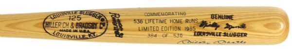 1985 Mickey Mantle New York Yankees Signed H&B Louisville Slugger 536 Career Home Runs Commemorative Bat (PSA/DNA) 384/536