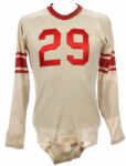 1960s Sand Knit #29 Durene Game Worn Football Jersey w/ 6 Button Crotch Piece (MEARS LOA)