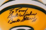 1950's-90's Bart Starr Green Bay Packers Signed Mini-Helmet & Sneezers Ash Tray - Lot of 2 (JSA)