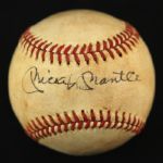 1976 Mickey Mantle New York Yankees Single Signed Official Gulf States League Green Baseball (PSA/DNA) 
