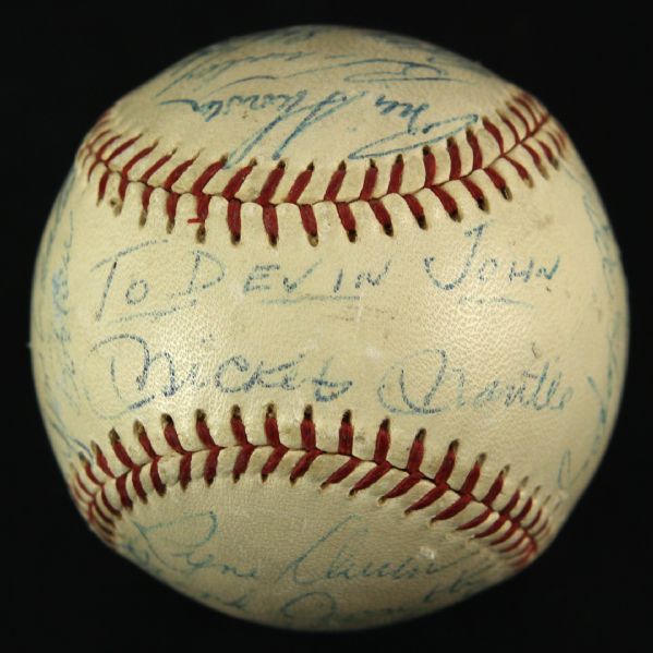 1960 New York Yankees Team Signed OAL Cronin Baseball w/ 21 Signatures Including Mickey Mantle, Whitey Ford, Yogi Berra & More (JSA)