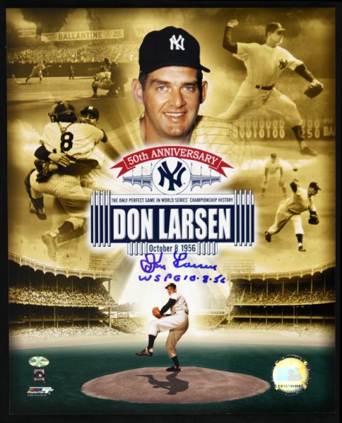 2006 Don Larsen Signed 50th Anniversary Perfect Game 8 x 10 Photo New York Yankees (JSA)