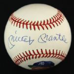 1984-94 Mickey Mantle New York Yankees Single Signed OAL Brown Painted Baseball (PSA/DNA)