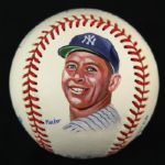 1984-94 Mickey Mantle New York Yankees Single Signed OAL Brown Painted Baseball (PSA/DNA)
