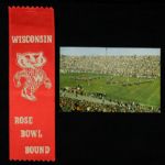 1962-63 University of Wisconsin Rose Bowl Postcard and Ribbon (Lot of 2)
