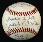 1984-94 Mickey Mantle New York Yankees Single Signed & Inscribed OAL Brown Baseball (PSA/DNA)