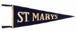 1920s St. Marys (Namesake of Babe Ruths Childhood School) Full Size 29" Pennant