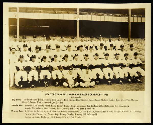 1955 New York Yankees American League Champions 8" x 10" Team Photo