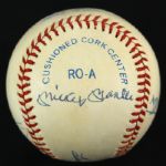 1984-94 500 Home Run Club Signed OAL Brown Baseball w/ 5 Signatures Including Mantle, Mays, Killebrew, Jackson & Mathews (PSA/DNA)