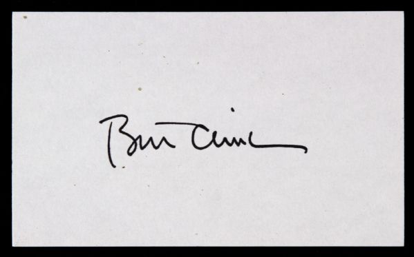 1993-2001 Bill Clinton Signed 3 x 5 Index Card 42nd President of the United States (JSA)
