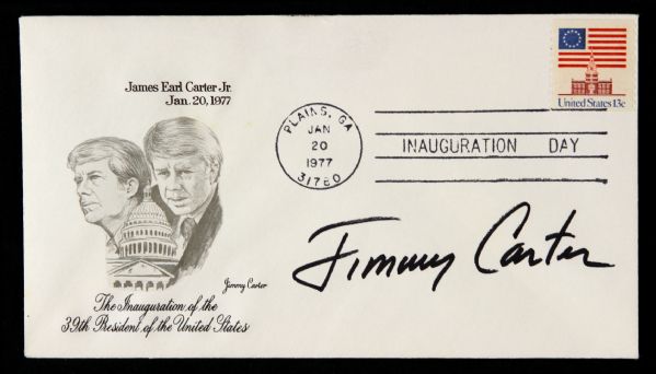 1977 Jimmy Carter Signed Inauguration Day First Day Stamped Envelope 