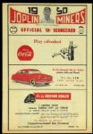 1950 Joplin Miners St. Joseph Cardinals Miners Park Modern Reproduction Scorecard w/ Mickey Mantle at Shortstop