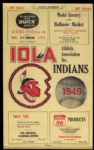 1950 Iola Indians Independence Yankees Riverside Municpal Ballpark Modern Reproduction Scorecard w/ Mickey Mantle at Shortstop
